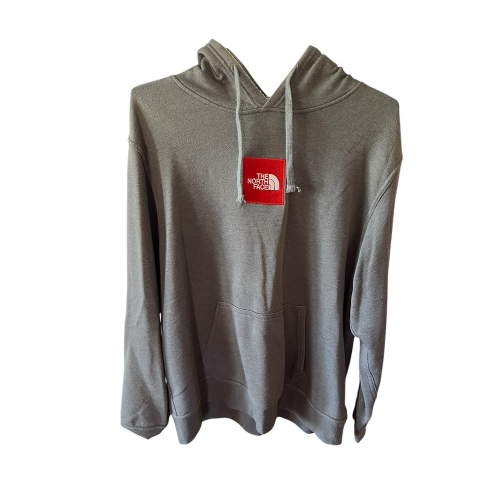 The North Face XL Gray Hoodie with red embroidered logo